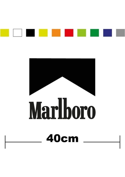 Marlboro Sponsor Marka Tek Renk Sticker Etiket
