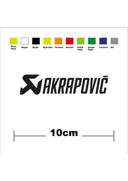 Akrapoviç Sponsor Marka Tek Renk Sticker Etiket
