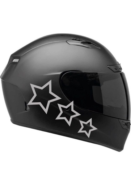 Tek Renk Üçlü Yıldız (Triple Star Helmet Stickers) Kask Sticker Etiket Modeli 1