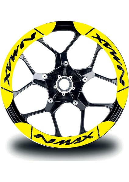 Yamaha Nmax Iç & Dış Jant Sticker Etiket Modeli Açık Sarı