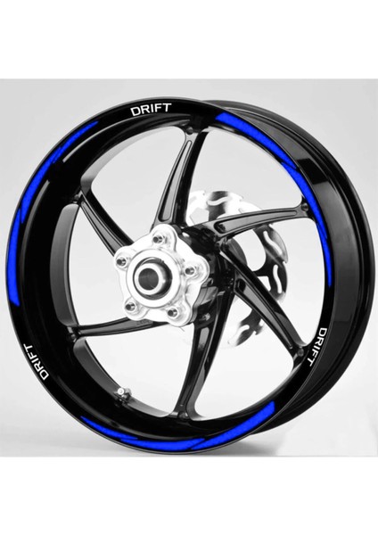Motosiklet Jant Şeridi Drift Uyumlu Beyaz-Mavi Sağ-Sol/ön-Arka