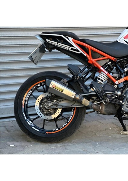 Ktm Duke 125/250/390 Motosiklet Jant Sticker Etiket Modeli Iç & Dış Set Turuncu