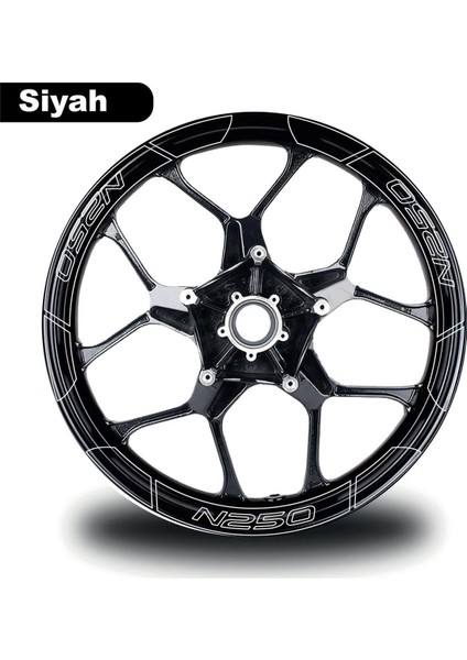 Siyah Bajaj N250 Geniş Jant Sticker Etiket Modeli