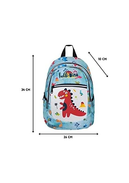 Anaokul Sırt Çantası Kız Erkek Unisex Ortopedik Astarlı Su Geçirmez 5 6 7 Yaş Dinozor Su Yeşili
