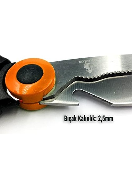 Turuncu Ağır Hizmet Tipi Keskin Mutfak Makası, Çok Amaçlı Paslanmaz Çelik Makas, Tavuk, Balık, Et, Sebzeler, Otlar, Barbekü, Çiçekler, Kuruyemişler Için Mutfak Makası (Turuncu)