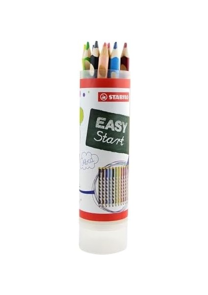 Easycolors - Ergonomik Kuru Boya Kalemi - 12 Renkli Tüp - Sol