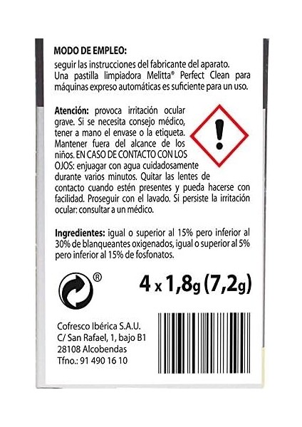 Perfect Clean Kahve Makinesi Temizleme Tableti