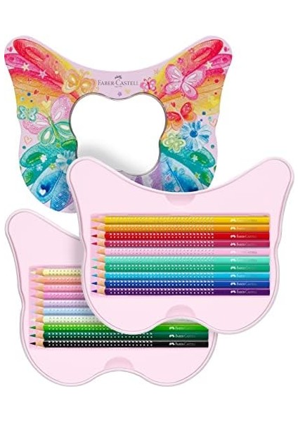 Sparkle Boya Kalemi, 20 Li, Kelebek Şeklinde Metal Kutu, Efektli ve Pastel Renkler, Kırılmaya Dayanıklı Uçlar, Özel Kelebek Etiketi Içerir