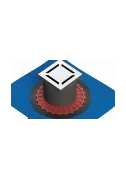V-Flow Kare 5607267 Yalıtımlı Duş Kanalı, Yandan Çıkışlı, 10X10 Cm, Dk 100 Kapak, Parlak Krom