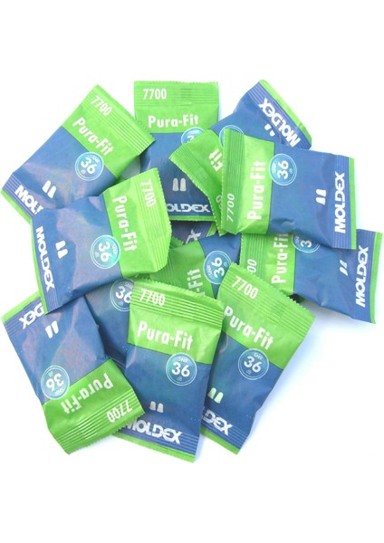Pura Fit 36 (7700) 10 Çift Kulak Tıkacı / Kulak Koruma Tıkacı - Snr 36DB ile Kulak Koruması - Çift Olarak Hijyenik ve Pratik Ambalajlı