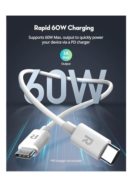 Type-C To Type-C Telefon Şarj ve Data Aktarım Kablosu Kaliteli Malzeme Dayanıklı Materyal iPhone 15 Uyumlu 1 Metre Kablo USB C To USB C (CB1021)