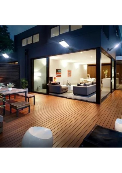 Solar Güneş Enerjili Sokak Aydınlatması 60W Beyaz LED Işık 3200-6500K Fener LED Duvar Armatürü Sensörlü Uzaktan Kumandalı Su Geçirmez Aplik Çit Balkon Bahçe Veranda Teras Patika Garaj Lambası