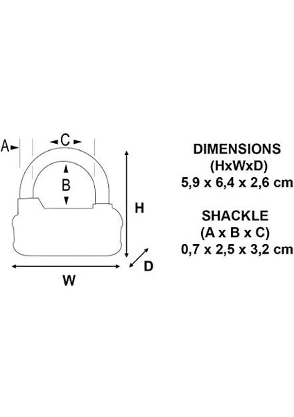 Lock 1520EURD Şifre Kombinasyonlu Asma Kilit, Gri, 5,9 x 6,4 x 2,6 cm