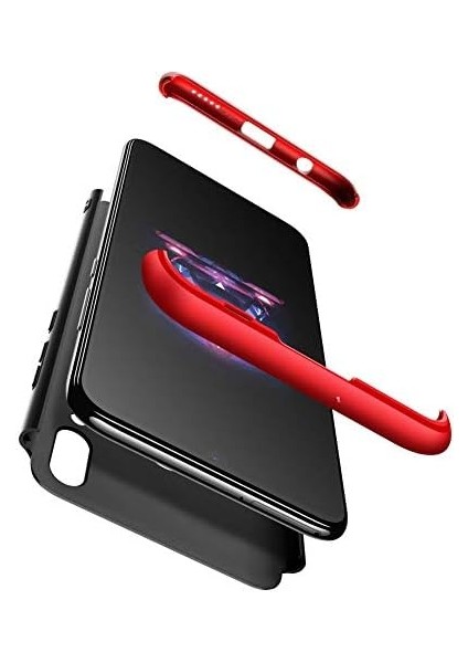 Huawei P Smart 2019 Için Kılıf Double Dip 360 Protective Siyah Kırmızı [p Smart 2019 ile Uyumlu Kılıf - Kırmızı]