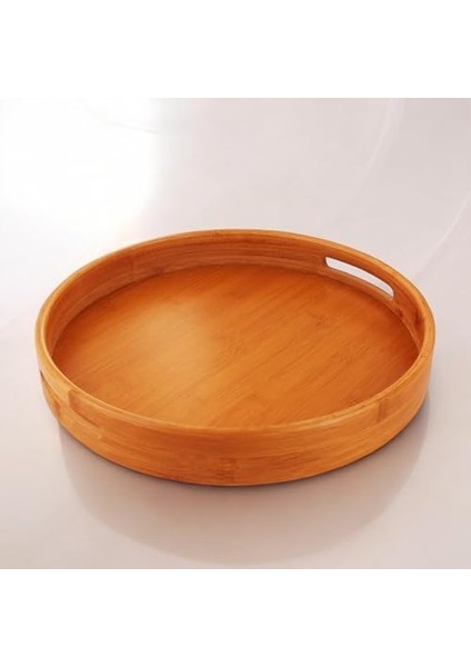 Yuvarlak Bambu Tepsi 30 Cm, Bambu Daire Tepsi, Bambu Sunum Tepsi