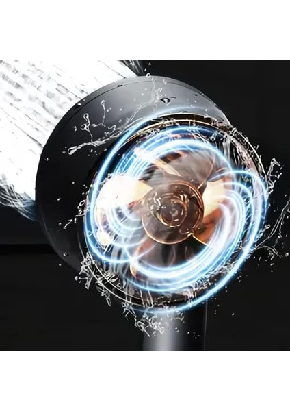 5 Fonksiyonlu Duş Başlığı - Turbo Fan Duş Başlığı - Siyah