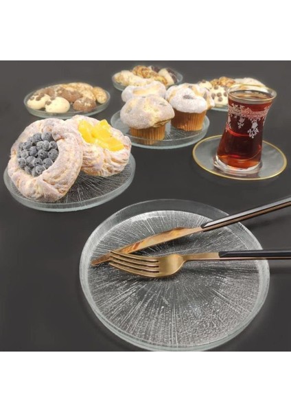 Rexy 6'lı Cam Pasta Tabağı 16 cm - AKC523