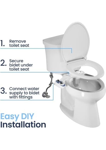 Bidet Neo 185 Bidet Kendi Kendini Temizleyen Çift Başlıklı Manuel Tuvalet Aparatı, Beyaz