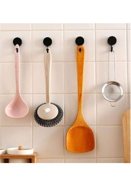 4 Adet Yapışkanlı Duvar Askısı Askılık Güçlü Mutfak Banyo Kapı Dolap Duvar Askısı
