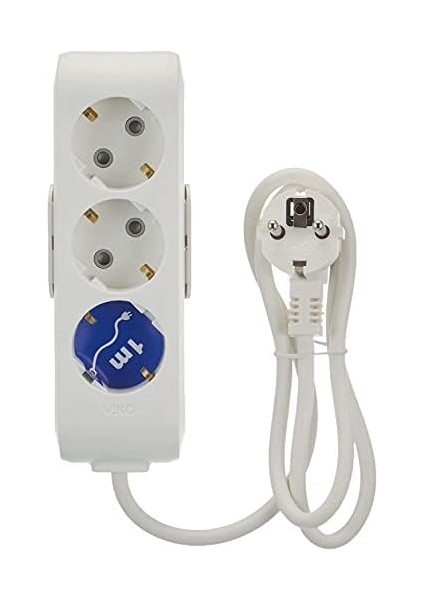 Multi-Let Üçlü Priz Topraklı Kablolu Çocuk Korumalı 1 mt