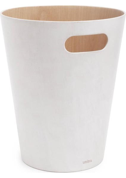 Woodrow Çöp Kutusu, Iki Renkli Ahşap Kağıt Sepeti, Ofis, Banyo, Oturma Odası ve Daha Fazlası Için, 7,5 L Kapasite, Beyaz/doğal
