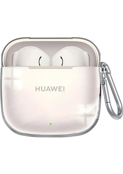 Huawei Freebuds Se 3 Için Şeffaf Kulaklık Kılıfı Darbeye Çizilmeye ve Sararmaya Karşı Dirençli Parmak Izi Tutmayan Taşıma Askılı Tpu Silikon Koruyucu