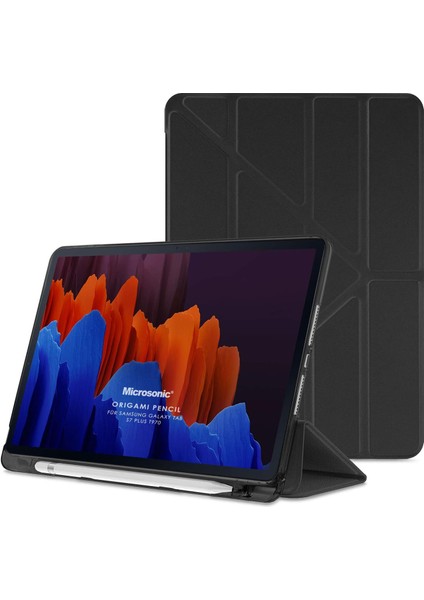 Samsung Galaxy Tab S9 Plus X810 Için Kılıf Origami Pencil Siyah [galaxy Tab S9 Plus X810 ile Uyumlu Kılıf - Siyah]