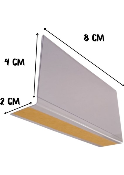 20 Adet Pvc Etiketlik Raf Önü Yapışkanlı 8x4 cm Etiketlik Fiyatlık