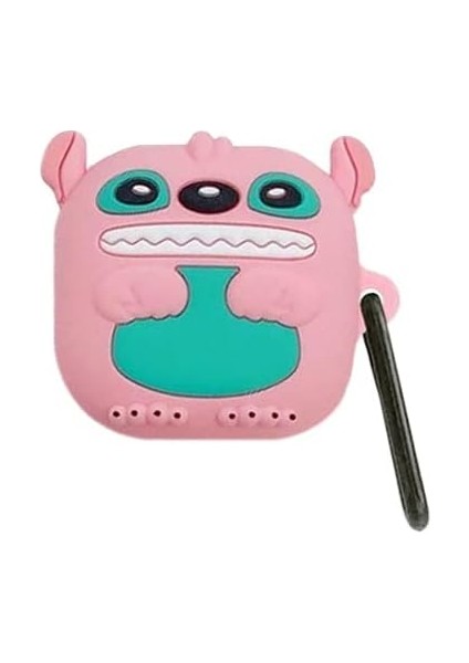 Samsung Galaxy Buds Live Için Kılıf Cartoon Figürlü Silikon Crtn-Fgr-Stch-Pmb [buds Live ile Uyumlu Kılıf - Pembe - Mavi]