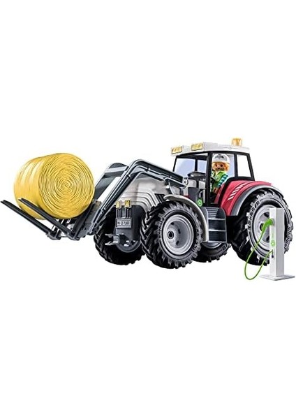 Country 71305 Büyük Traktör, Elektrikli Traktör, Katlanır Çatılı ve Elektrik Şarj Istasyonu, 4 Yaşından Büyük Çocuklar Için Oyuncak