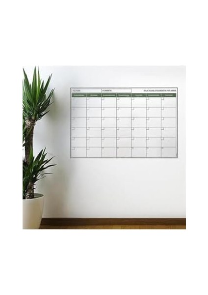 Manyetik Yapışkanlı Bir Aylık Program Planlayıcı Takvim 85X56 cm Gri