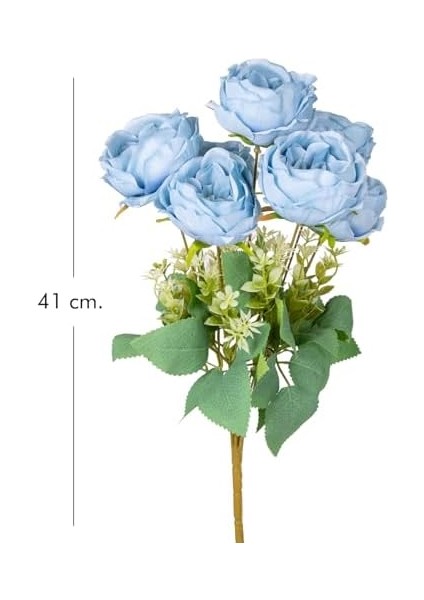Yapay Çiçek Şakayık Buket 7 Dal Mavi 41 Cm.