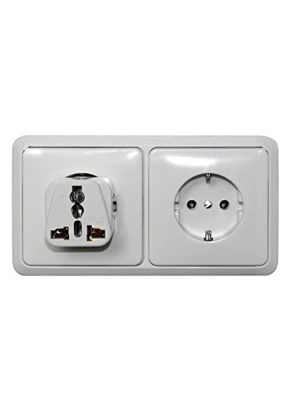 Evrensel Adaptör Seyahat Fişi Beyaz Ab Normu - 250V Ac 10~16A
