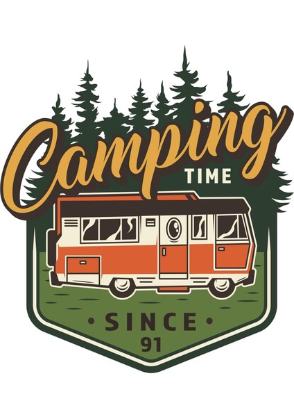 Aksesuar Camping Adventure Kamp Karavan Sticker Off Road 13 x 12 cm