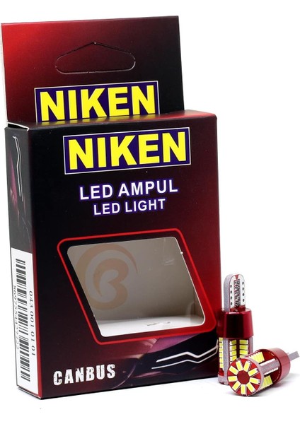 12V T10 Dipsiz Ampul 57 Led'li 2 Li Set - Beyaz Işık