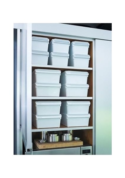 Kapaklı Banyo Mutfak Düzenleyici Raf Ps 325 * 205 * 100 mm Beyaz M-E27-40-01K