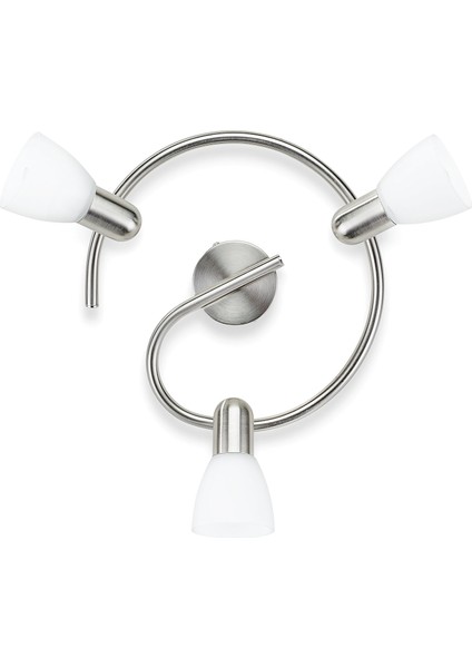 E14 Essentials Jute Spot Bar/tube Light, Nickel 3 Leuchtmittel Nickel, Grau