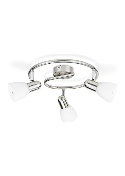 E14 Essentials Jute Spot Bar/tube Light, Nickel 3 Leuchtmittel Nickel, Grau