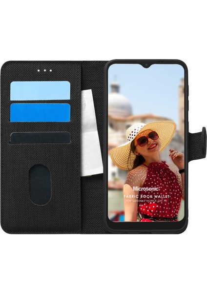 Geeneral Mobile Gm 10 Için Kılıf Fabric Book Wallet Siyah [gm 10 ile Uyumlu Kılıf - Siyah]