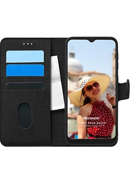 Geeneral Mobile Gm 10 Için Kılıf Fabric Book Wallet Siyah [gm 10 ile Uyumlu Kılıf - Siyah]