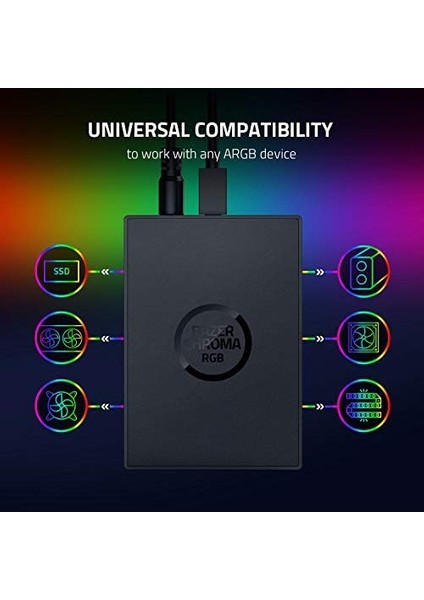 Chroma Adreslenebilir Rbg Denetleyici - Gelişmiş Aydınlatma Özelleştirmesi Için Argb Hub (Evrensel Uyumluluk, 6 Adreslenebilir Rgb Başlığı, Rgb Chroma) Siyah