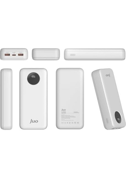 20000MAH 22.5W Dijital LED Ekranlı Taşınabilir Hızlı Şarj Cihazı Powerbank Beyaz
