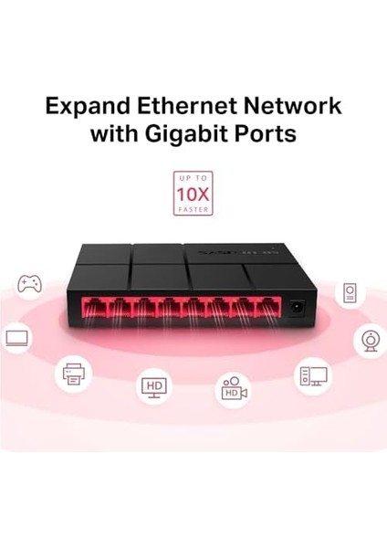 MS108G, 8-Port 10/100/1000 Mbps Masaüstü Switch