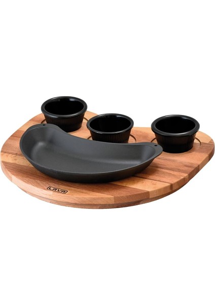 Döküm Fajita Tavası Böbrek Şekilli, 10X20 cm