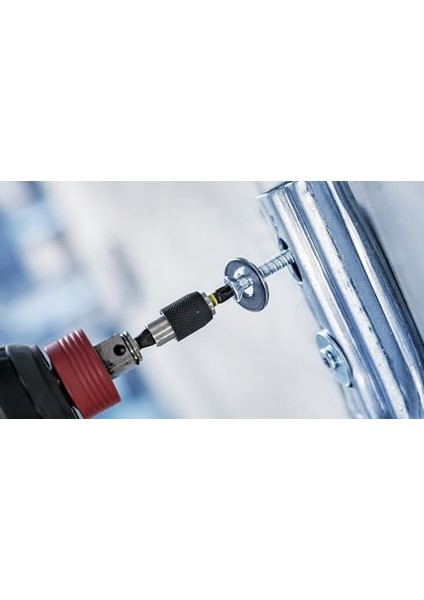 Professional Accessories 2608522320 Hızlı Kilit Uç Tutucu (Darbe Kontrolü, 1/4 Inç Altıgen Şaft, Maymuncuk Ve Tıklama)