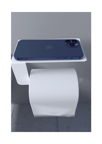 Metal Beyaz Telefon Raflı Tuvalet Kağıtlık, Wc Kağıtlık ve Tuvalet Kağıtlığı