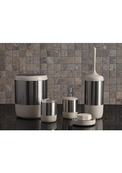 Trading Primanova M-SAS04-09 Lima Xl 5 Parça Banyo Takımı Seti Bej