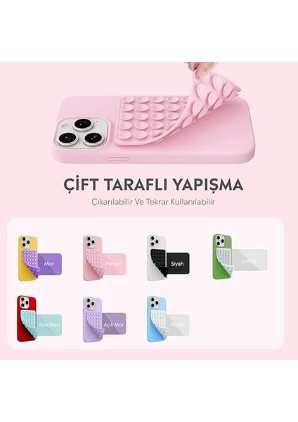 Telefon Arkasına Yapışan Silikon Vantuzlu Telefon Tutucu, Telefon Kılıfı Tutucu, Tüm Cep Telefonu Modellerine Uygun, Araç Telefon Tutucu, Ahtapot, Vakumlu Telefon Tutucu (Açık Pembe)