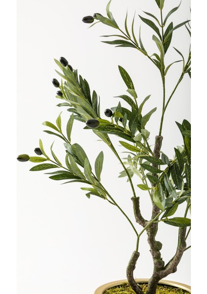 Yapay Zeytin Ağacı 85 cm Beyaz Gold Metal Saksı fırsatları