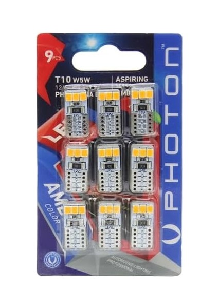 T10 W5W Turuncu LED 9 Adet